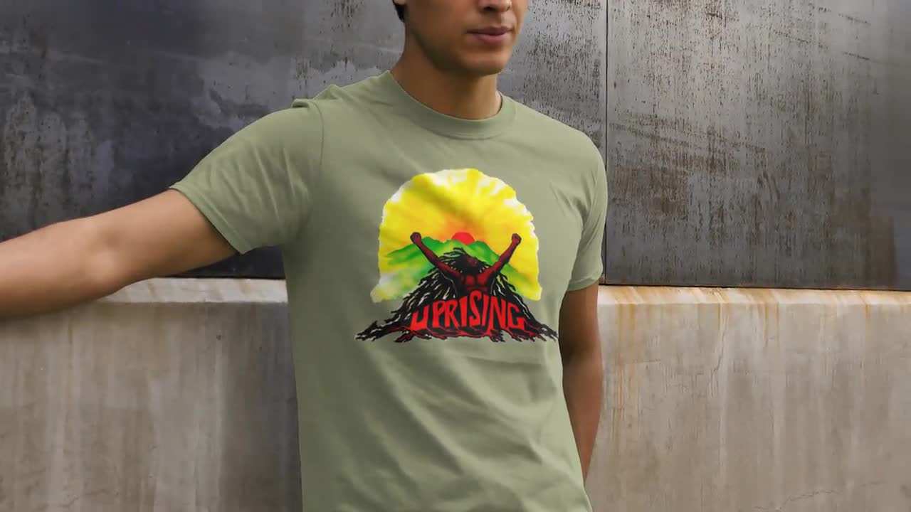 Bob Marley T Shirt, Reggae Music Merch , Uprising Graphic