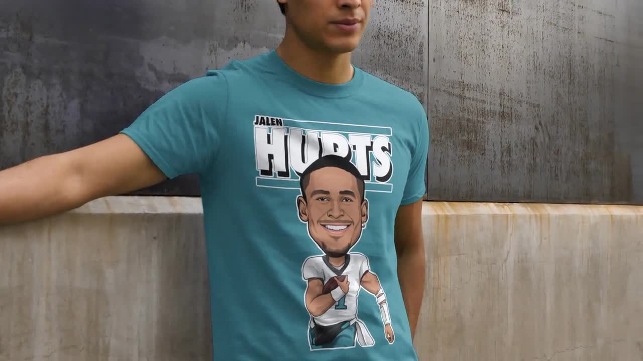 Jalen Hurts Graphic Toon Philadelphia Eagles Football Tee 