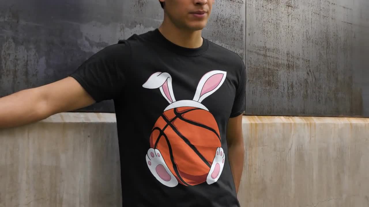 Hombres divertido Pascua camiseta baloncesto conejito camisa conejo orejas  pies baloncesto entrenador gimnasio profesor camiseta regalo Pascua camiseta  unisex hombre -  España