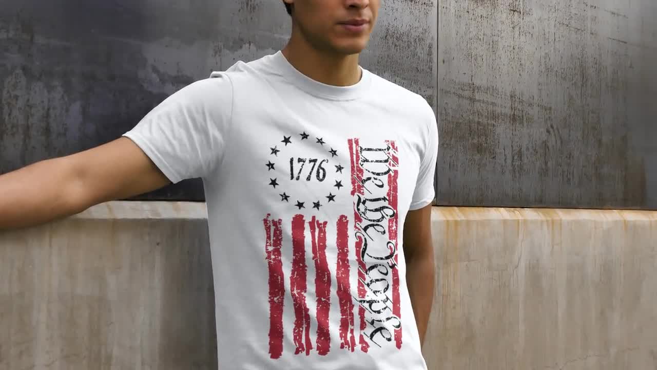 Country Life We The People American Flag T-Shirt for Men