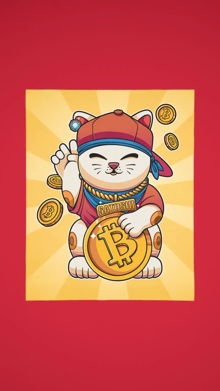 Satoshi Lucky Cat Bitcoin Poster, Crypto Wall Decor, Maneki Neko Bitcoin  Art Print, Original Crypto Art, Unique Gift for Bitcoin Lover