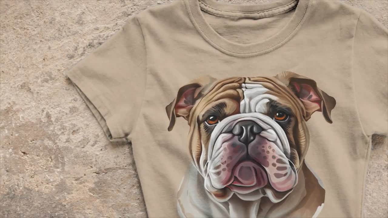 Maglietta English Bulldog Donna – Stampa OEB Dipinta, Cotone 185g, Taglie XS-XXXL (Nero/Bianco/Rosa)