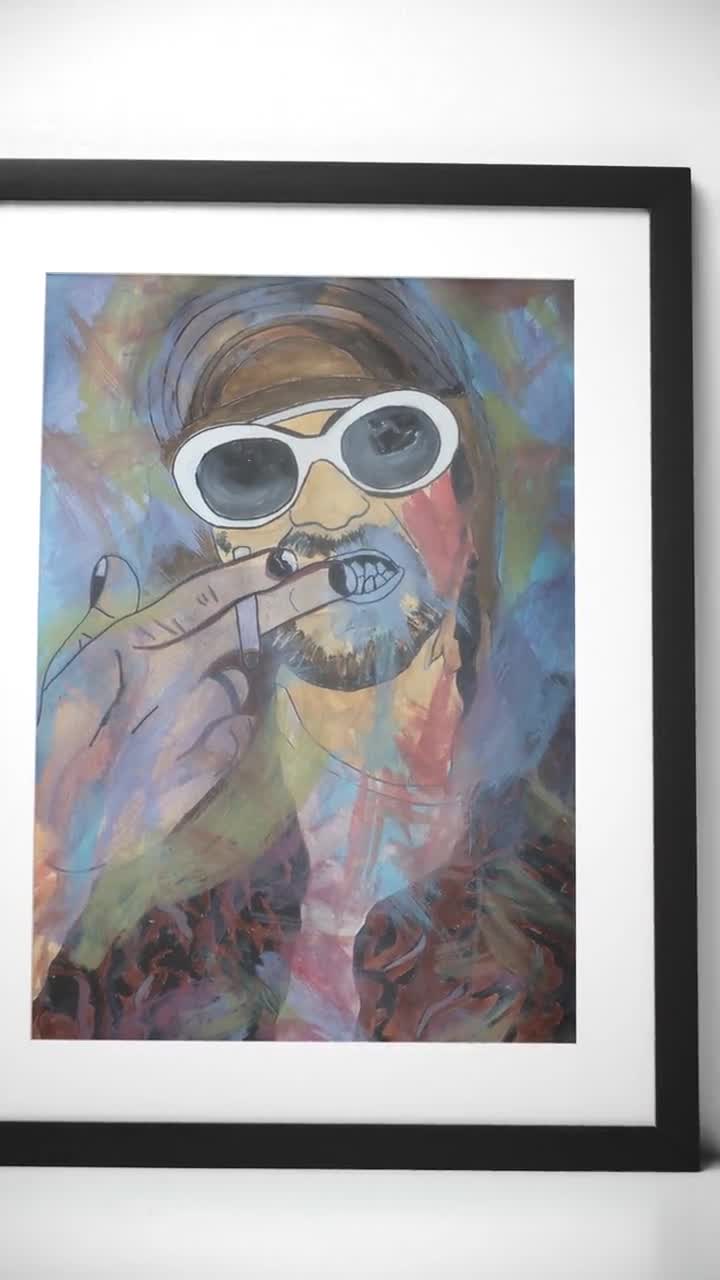 Kurt Cobain - Nirvana Watercolor Painting - 13.7 X 19.6 Inch