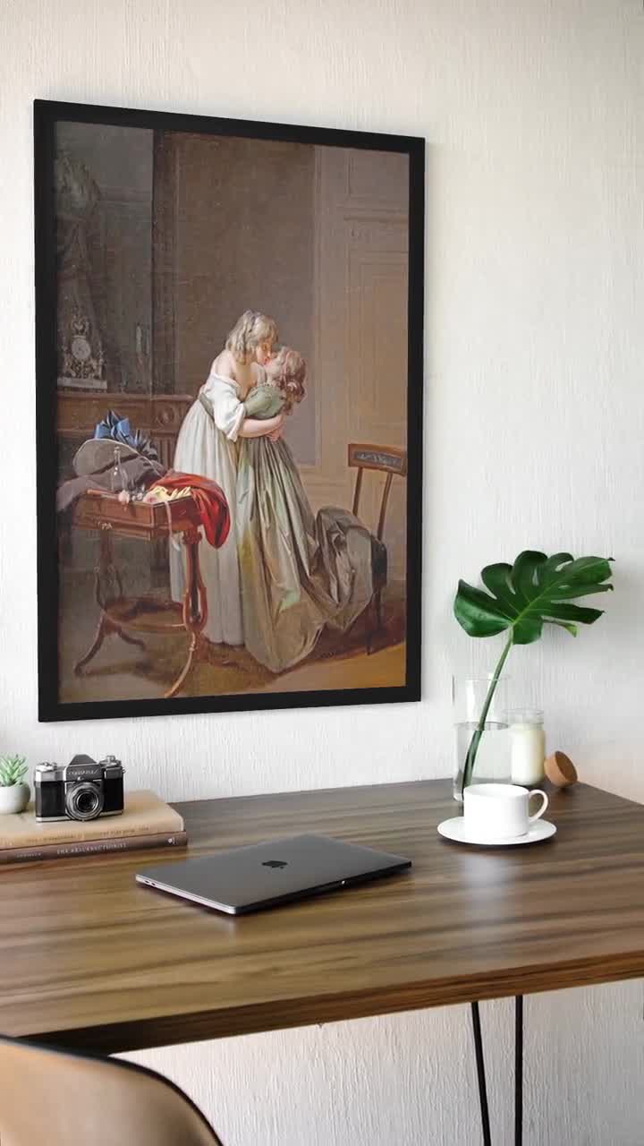 ルイ・レオポルド・ボイリー作「キスをする二人の女性」キャンバス