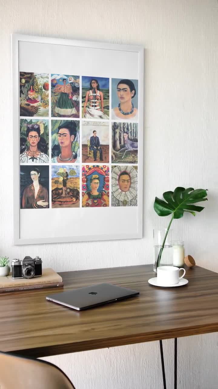 12 cartes postales Frida Kahlo #1 - lot de 12 reproductions de mini-impressions d'art de la taille d'une carte postale - carte photo mate de haute qualité 300 g video poster