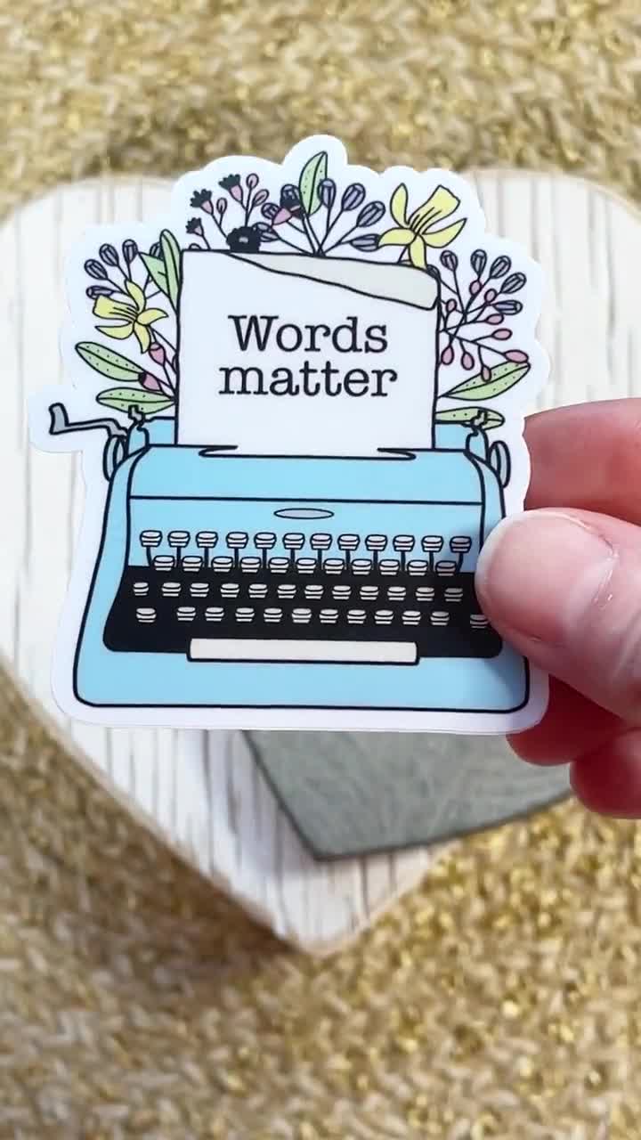Retro Goods Stickers, Flower Die Cut Stickers, Vintage Typewriter
