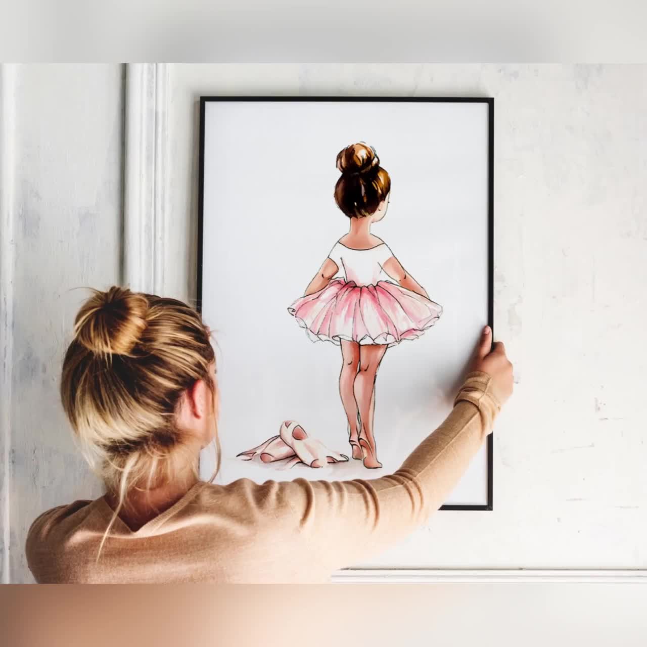 3 Personalizzazione Nome Poster Bambina 30x40 Rosa Scarpe da Balletto  Ragazza Ballerina Quadro Stampe Camera da Letto Soggiorno Quadretti  Cameretta Neonato Dipinto su tela Decorazione senza Cornice : :  Prima infanzia