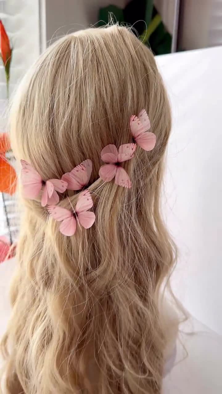 Épingles à cheveux papillon rose blush faites à la main en soie, cadeau  parfait pour tous ceux qui aiment les papillons, pinces à cheveux papillon  florales décoratives -  Canada