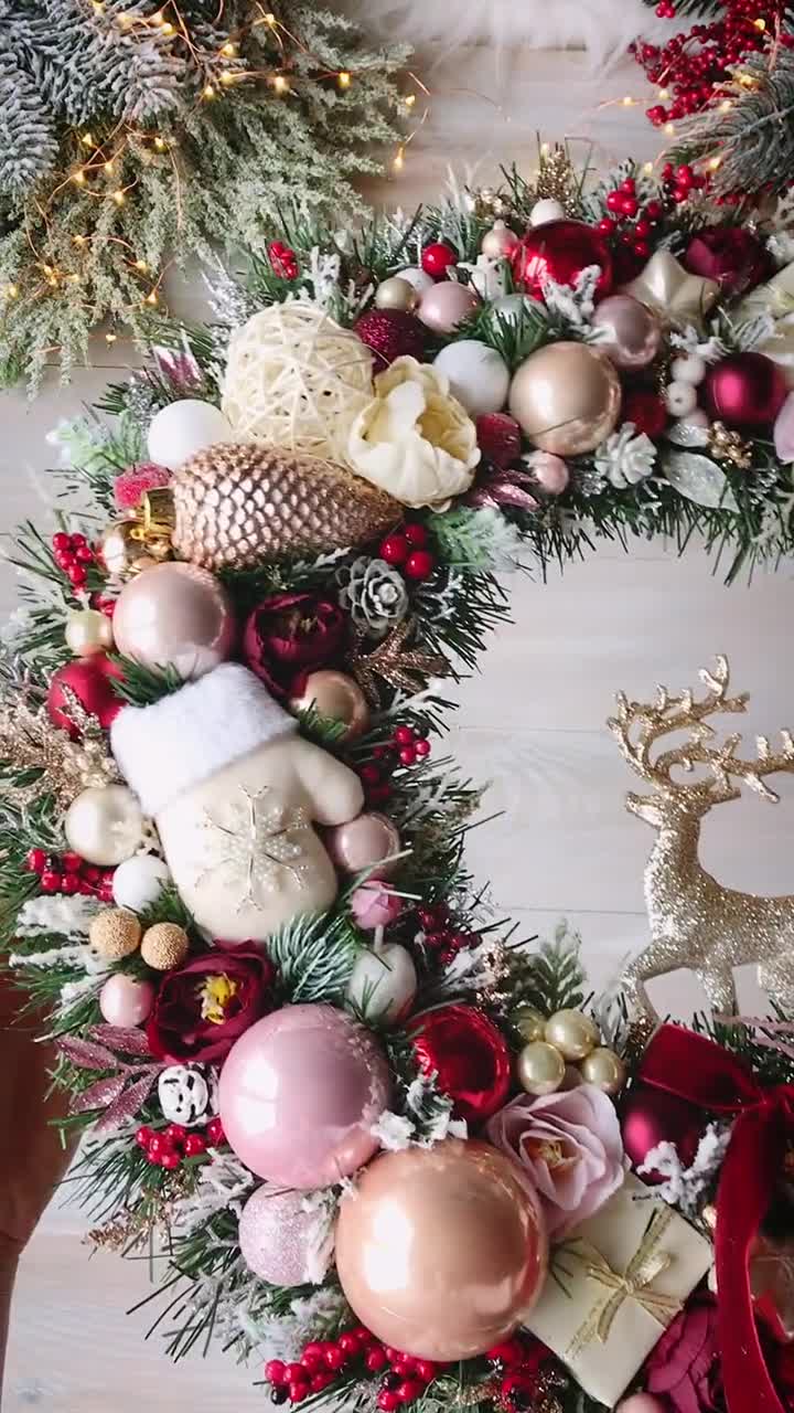 Luxury Christmas Wreath Red Christmas Wreath 17.6