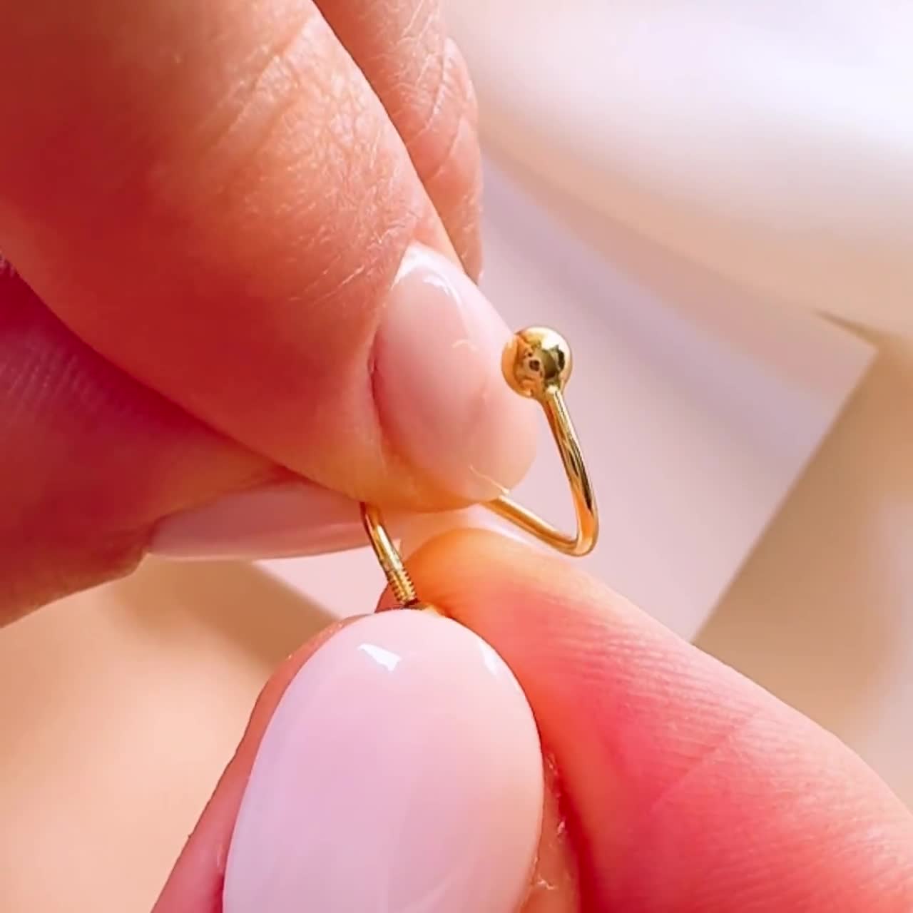 Catena Con Spilla Da Balia Color Argento Da 16 G, Cartilagine Dell'orecchio Con Bilanciere A Due Perni, Elica, Orecchino A Bottone Con Piercing Sul Retro A Vite Per Lobo Dell'orecchio - Foto 2