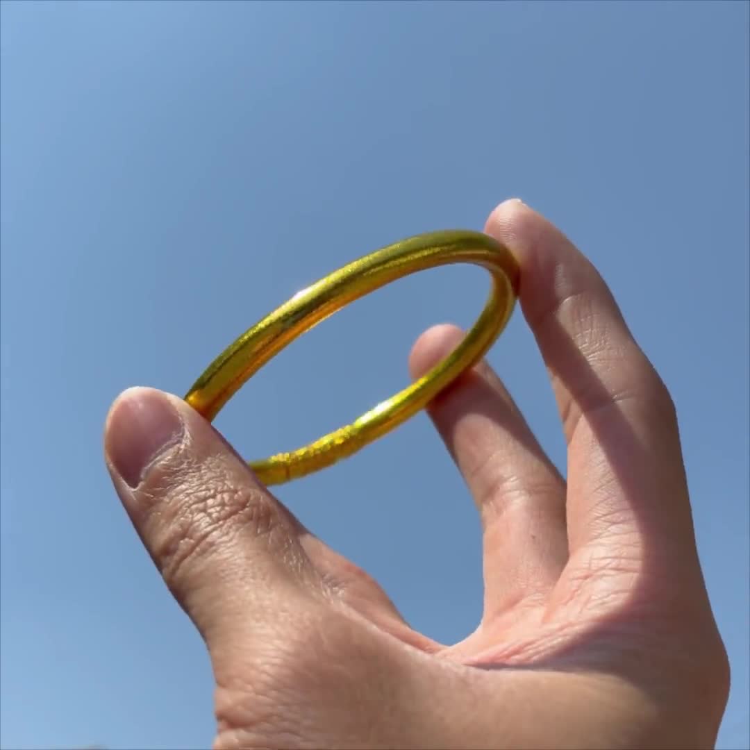 ゴールドジェリーブレスレット、ワンピース、24Kゴールドリーフ