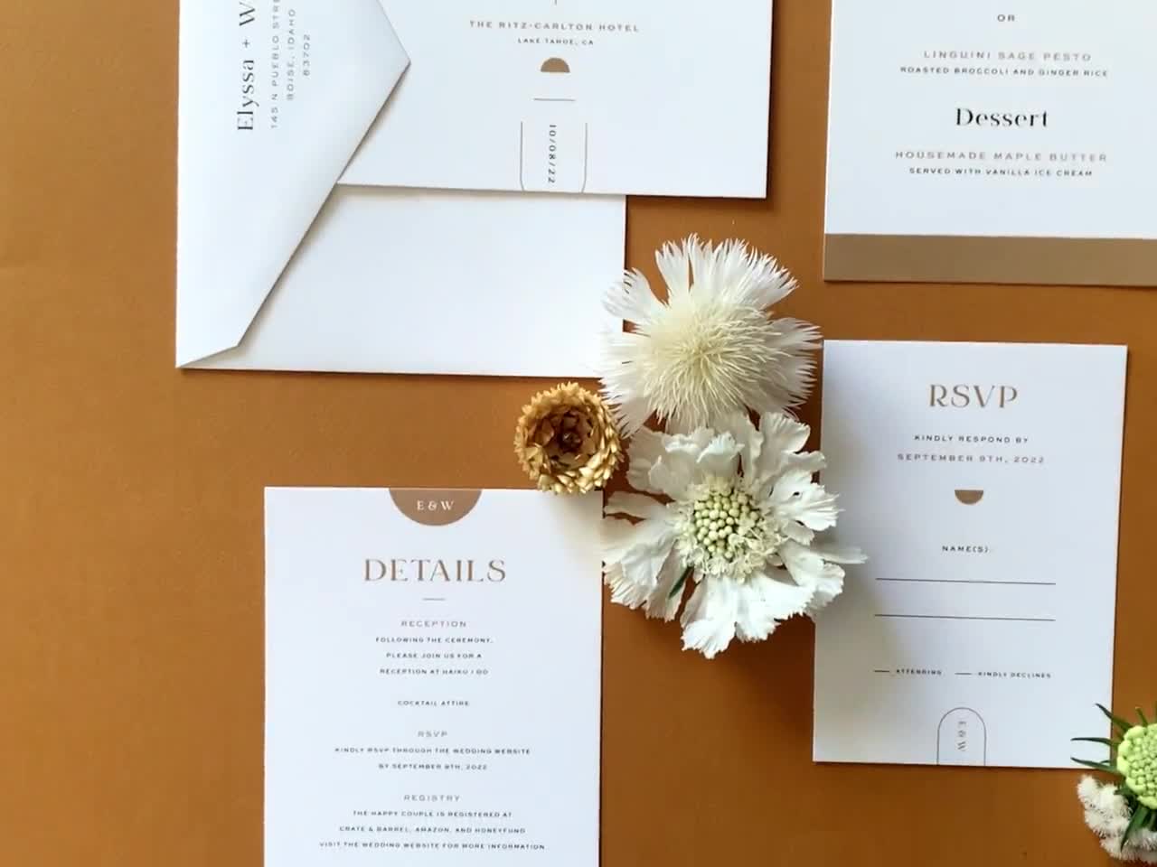 Acrylic Wedding invitation suite, Boho Glam Wedding Invitations