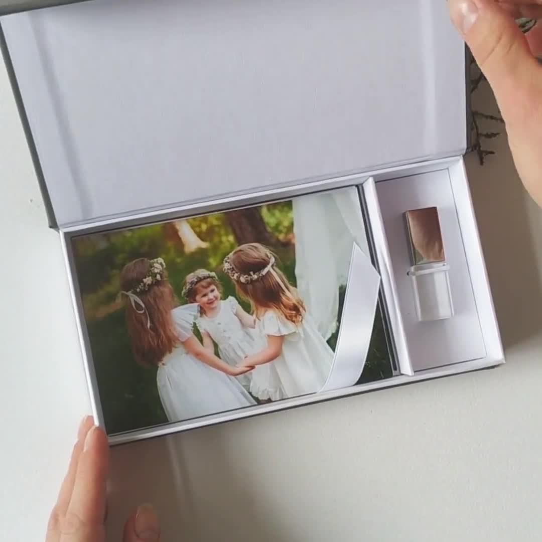 Wedding Photo Storage Box 4x6, 5x7, 6x8 , Personalized Linen Photo