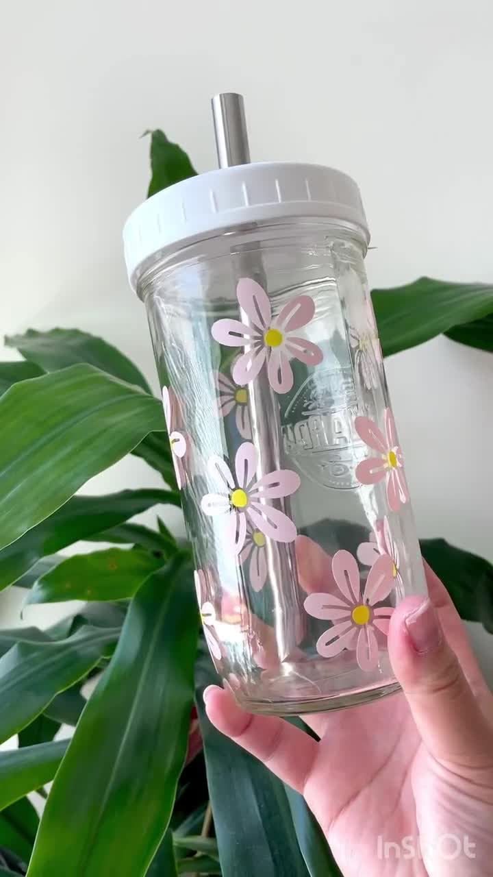 Daisy Reusable Bubble Tea Cup Boba Tea/smoothie Glass Cup With