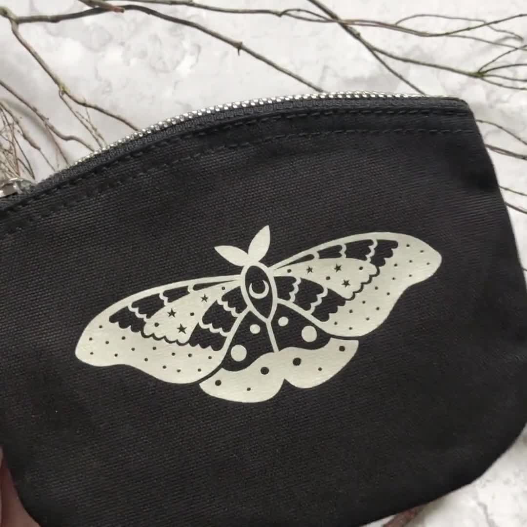 Butterfly Makeup Bag, Butterflies Pencil Bag, Small Travel Zipper