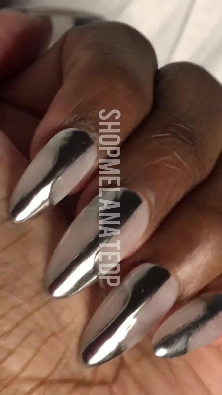 Getaway Car/ Chrome/ Silver Nails/ Reflective Nails/ Glossy 