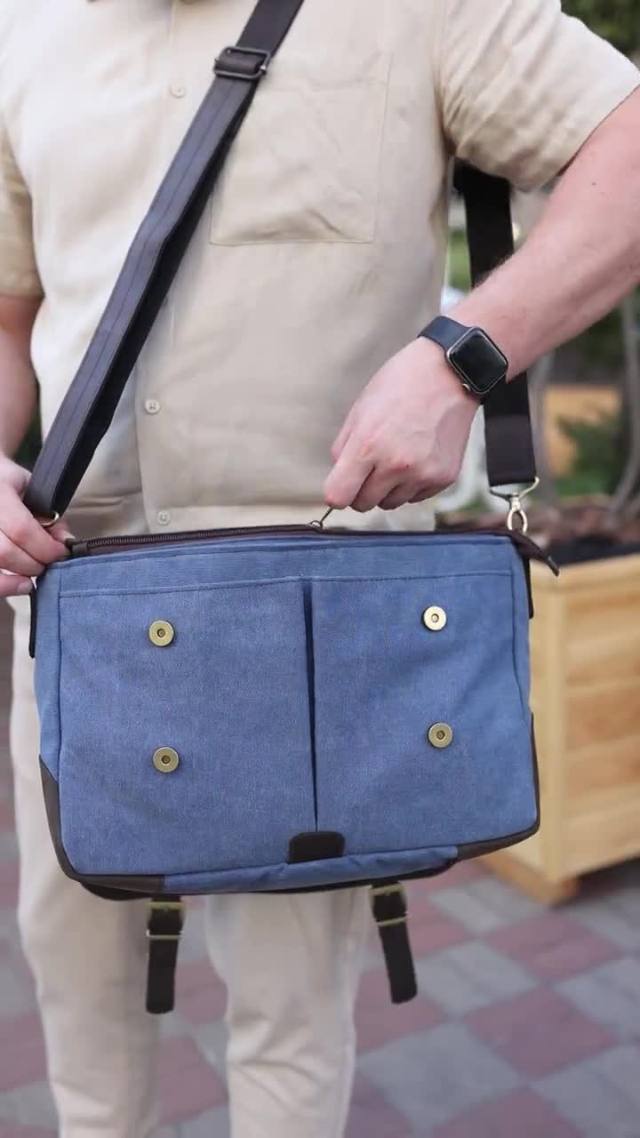 Canvas Messenger Bag – Waterproof Laptop Briefcase With Adjustable Shoulder Strap, Fits Up To 15.6 Inch - View #6