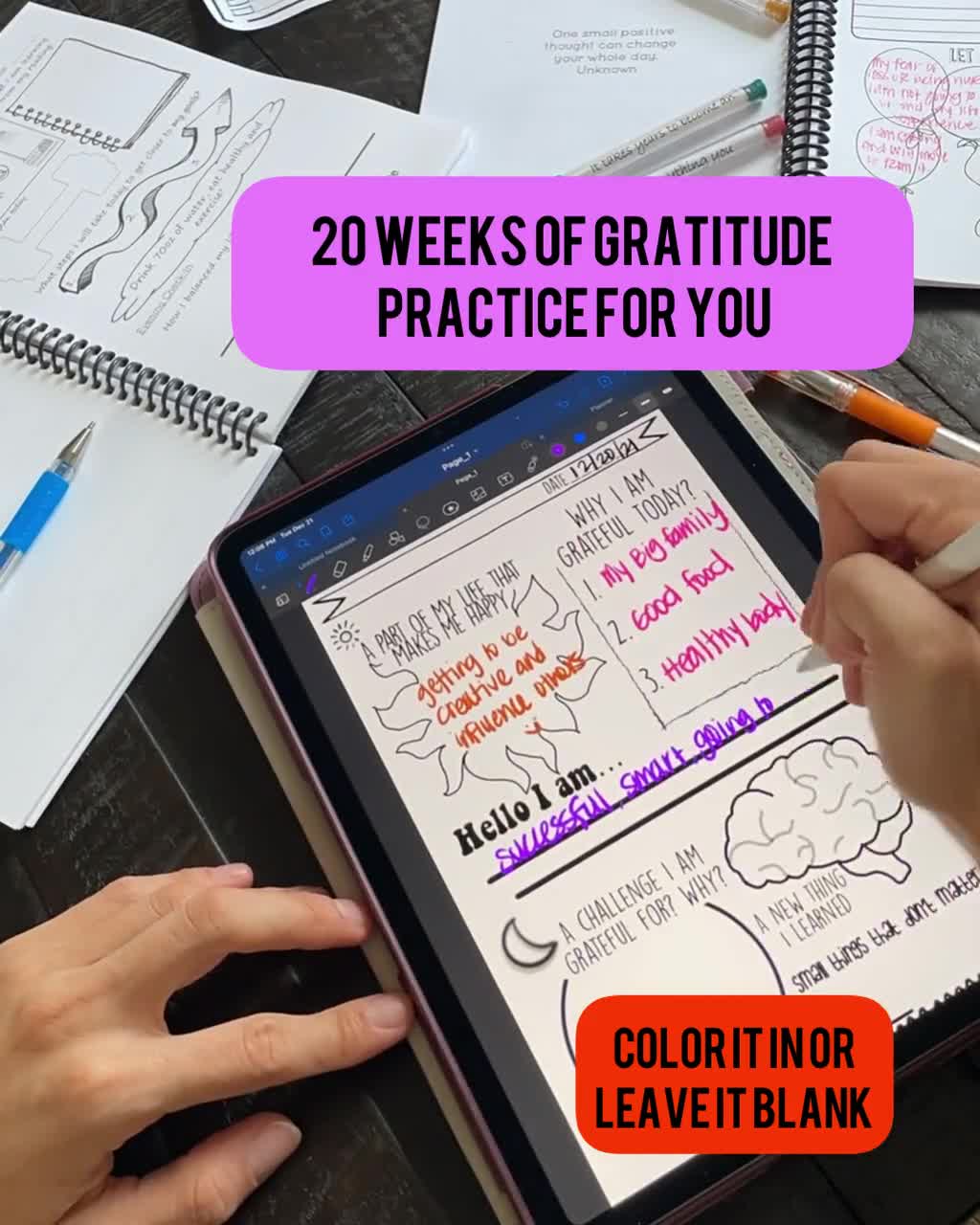 Today I'm Grateful For: Prompted Gratitude Journal Digital