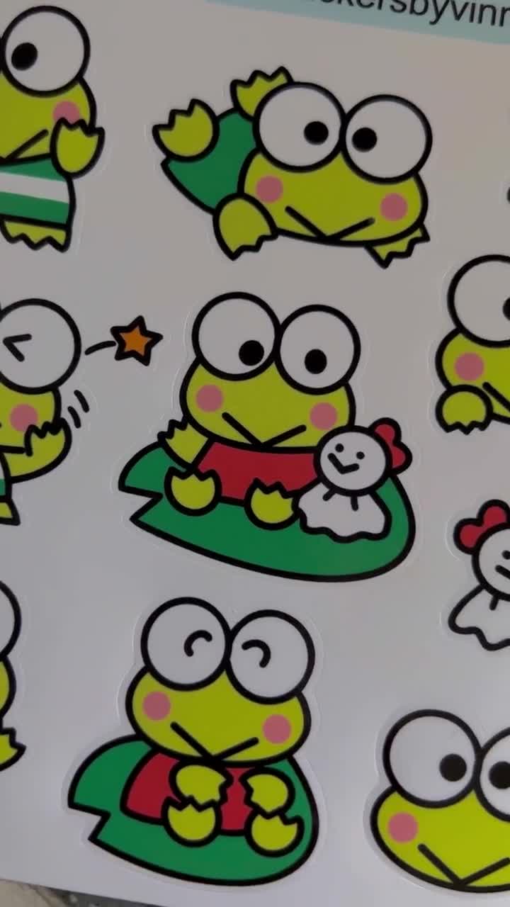 Whimsical Keroppi Winks Sticker