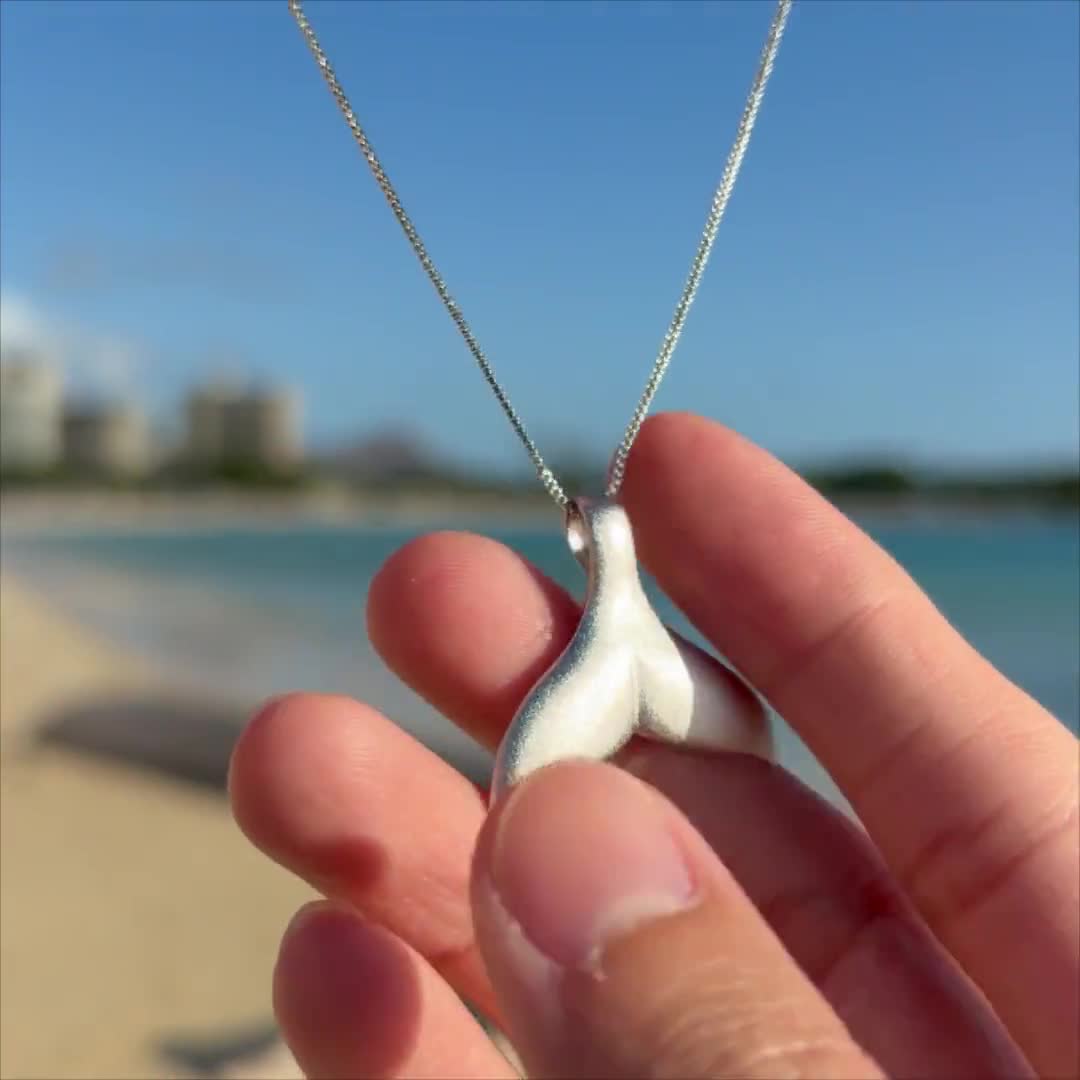 Pendentif Argent Queue De Baleine (Whale's Tail) - Fini Bruni - Bijou Unisexe - Neuf Avec étiquette