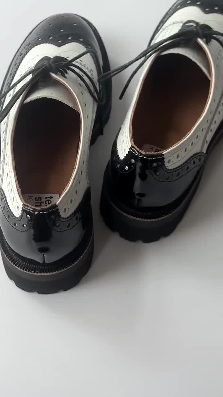 Black and White Oxford Shoe Woman, Woman Shoe, Oxford Shoe