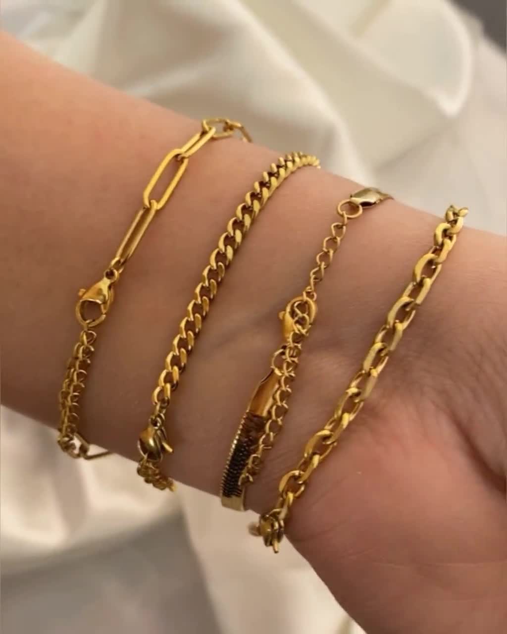 2023 18K Gold Plated Waterproof Braided New Herringbone Chain Necklace  Bracelets Set Wholesale Stainless Steel Jewelry For Women - AliExpress