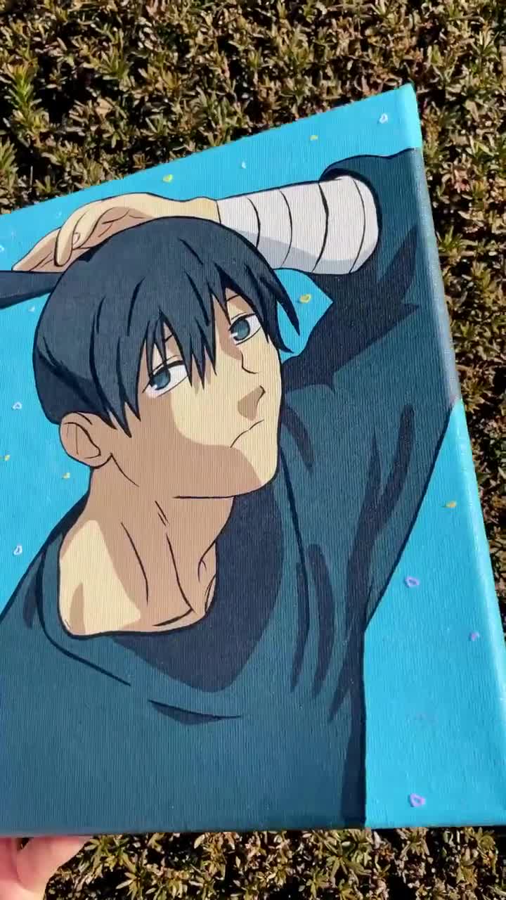 Aesthetic Anime Boy Manga Volleyball Acrylic Canvas Painting 8 