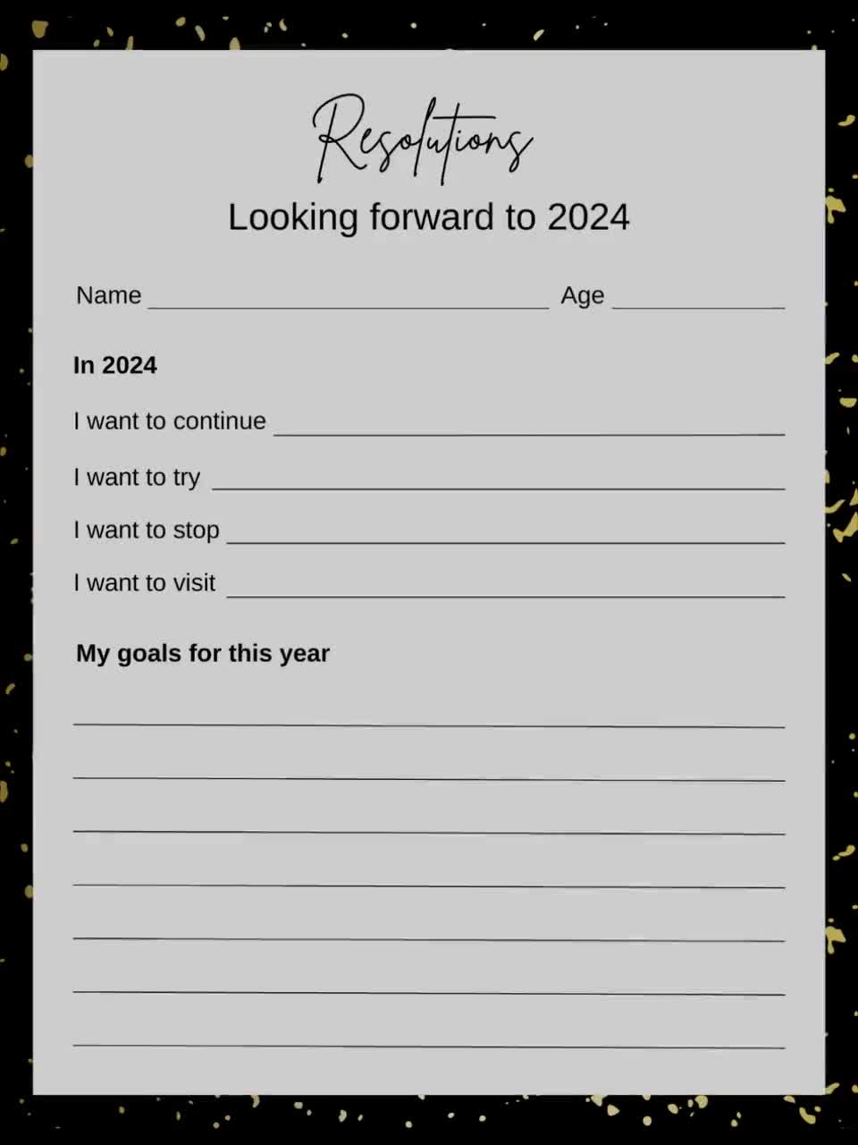 2024 New Year Kit Bundle PDF (ages 4-10 and 11+)