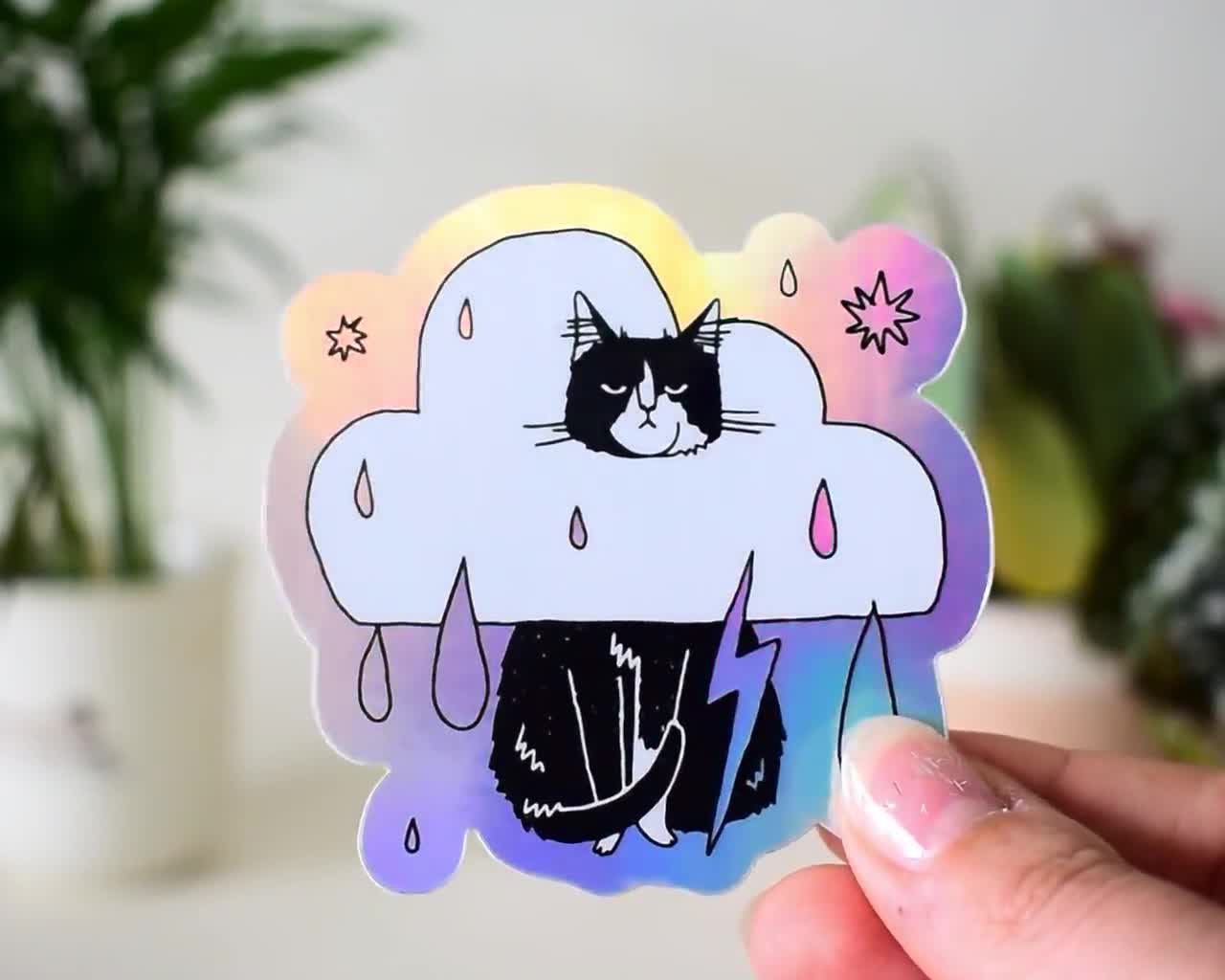 FREEBIES Die Cut Cute Angry Cat Sticker Sticker PVC / 