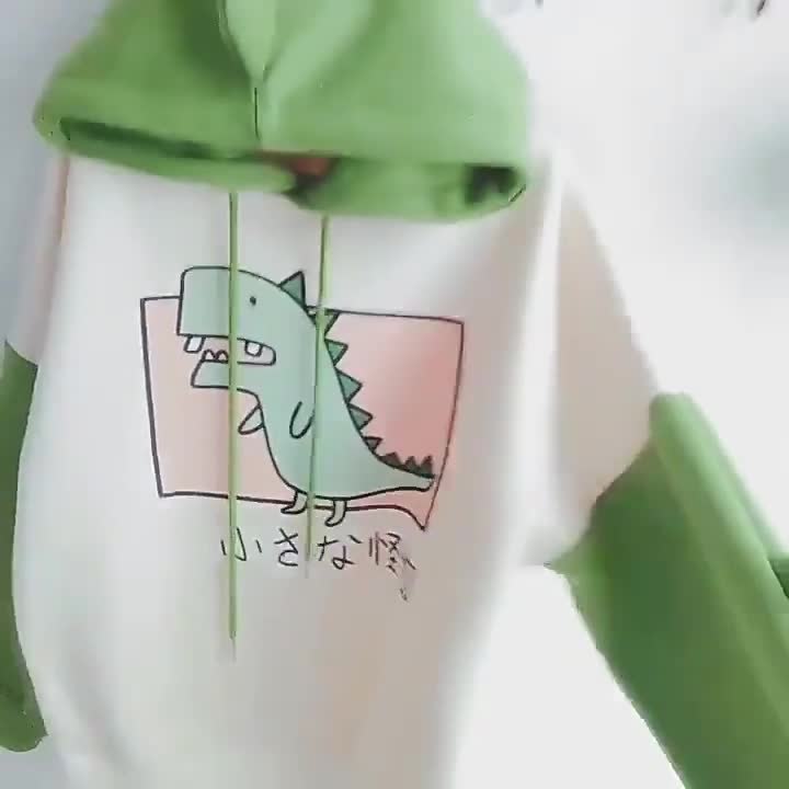 Cute Dinosaur Hoodie Harajuku Japanese Kawaii Style - Etsy