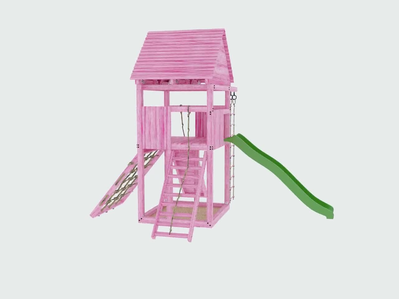 VidaXL Casita De Madera Con Rocódromo Y Arenero | Parque Infantil Exterior Para Niños De 3 A 8 Años | Resistente Y Estable | Peso Máx. 45 Kg