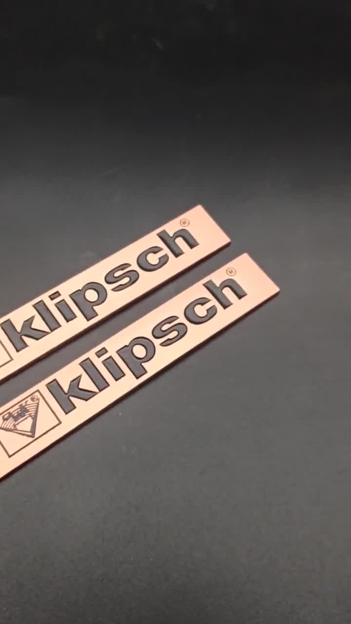Set 2 Pcs. Klipsch Copper Metal Logo (76mm) 3