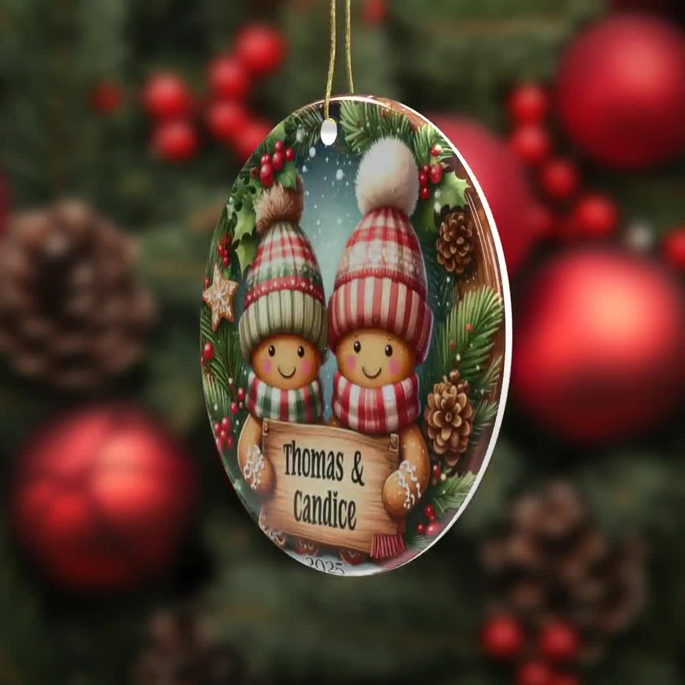 thumbnail image 2 of Couple Gingerbread Christmas Ornament, Smoke Fat Doobies Snack Dat Booties Ornament, Custom Christmas Keepsake For Couples, Custom Xmas Gift 2 of 12