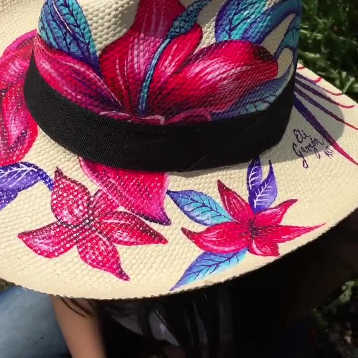 Sombrero Para Mujer Decorado - Calado - Iraca Black - Ref. 220519001