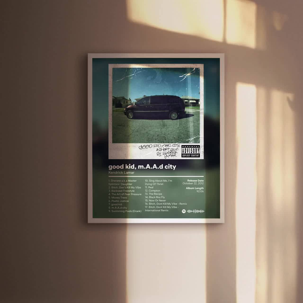 Kendrick Lamar 'good kid, m.A.A.d city' Plaque CD Music Print Poster, Vinyl  Record Plaque Kendrick Lamar Fan Posters and Prints -  Italia
