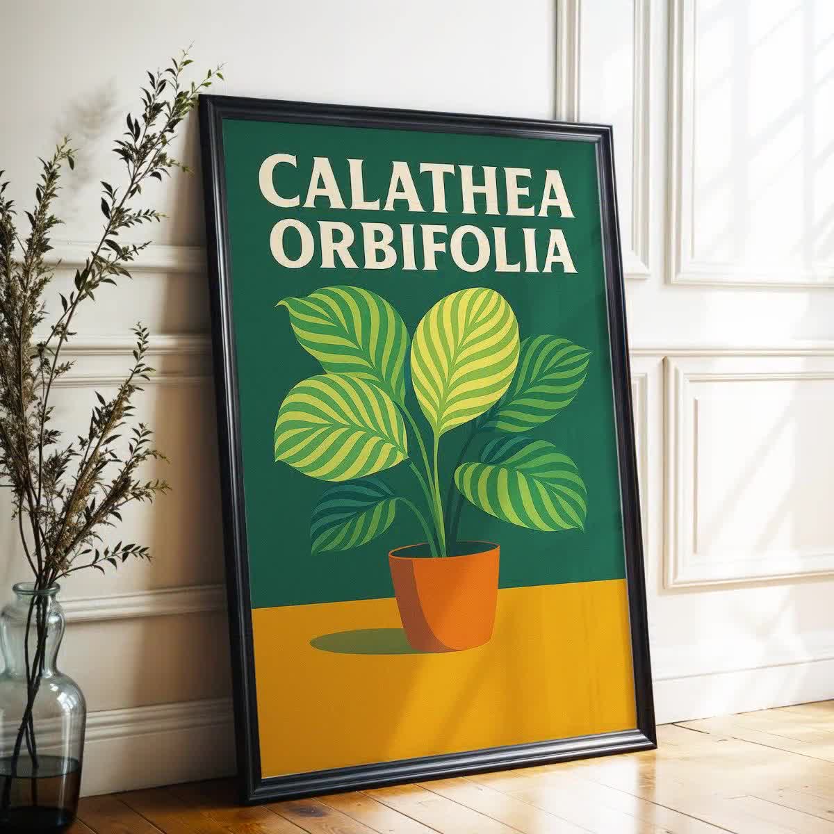 Calathea Orbifolia Print: Mid-Century Modern Plant Poster (Digital Download)