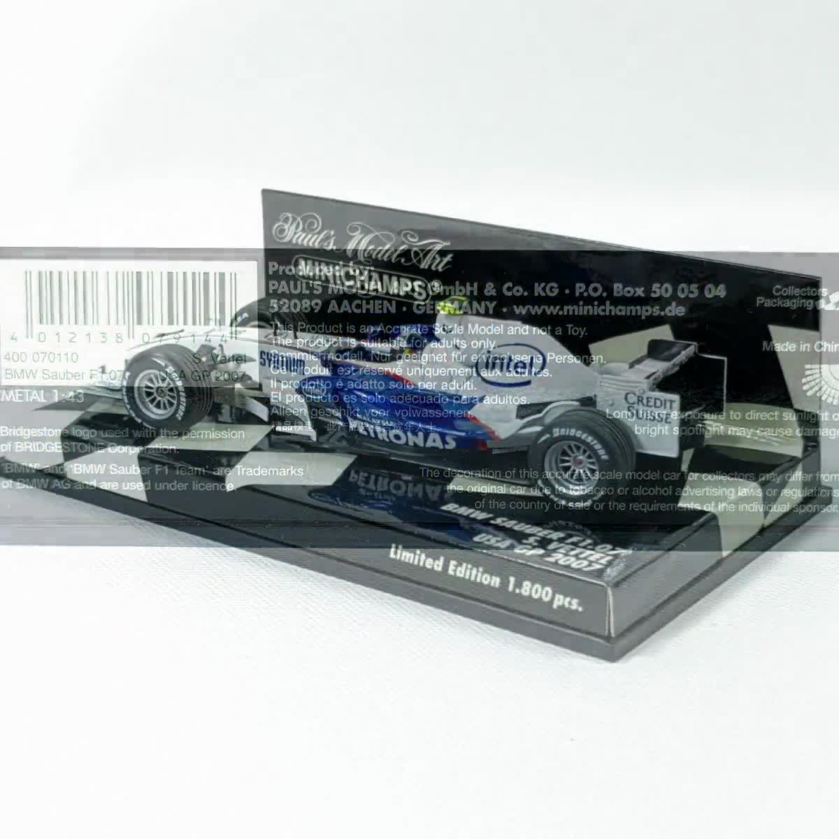 Vettel BMW Sauber F1.07 - 2007 USA GP Minichamps 1:43 Diecast