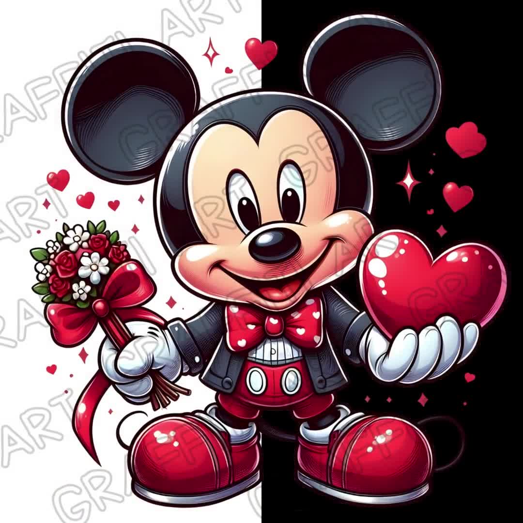 ミッキーマウス バレンタイン PNG: マジカルハートデザイン (デジタル