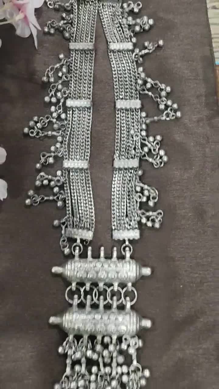 Afghani Indian Style Long Necklace With Pendant Boho Tribal Ethnic