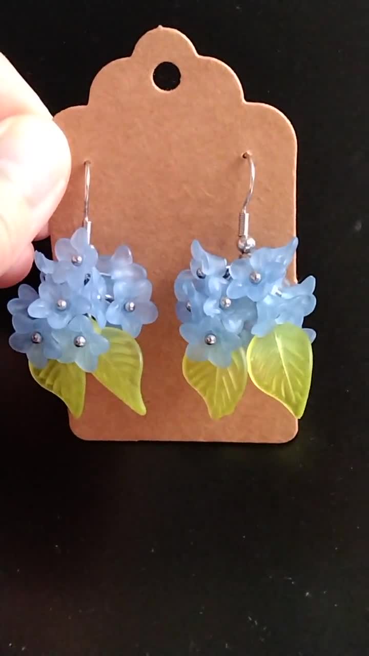 Blue flower silicone earrings – Custom Item Crafts