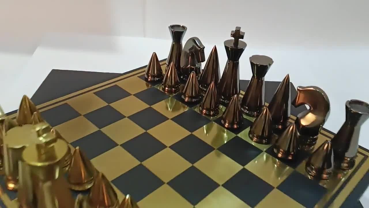 Premium Photo  Golden chess pieces on chess board (ai)