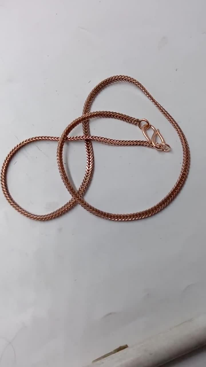 Red Copper Chain Necklace/ Pure Copper Wheat Chain/ Solid Copper Jewelry  Chain /wheat Chain Gift for Viking Jewelry/ Eco Friendly Chain 