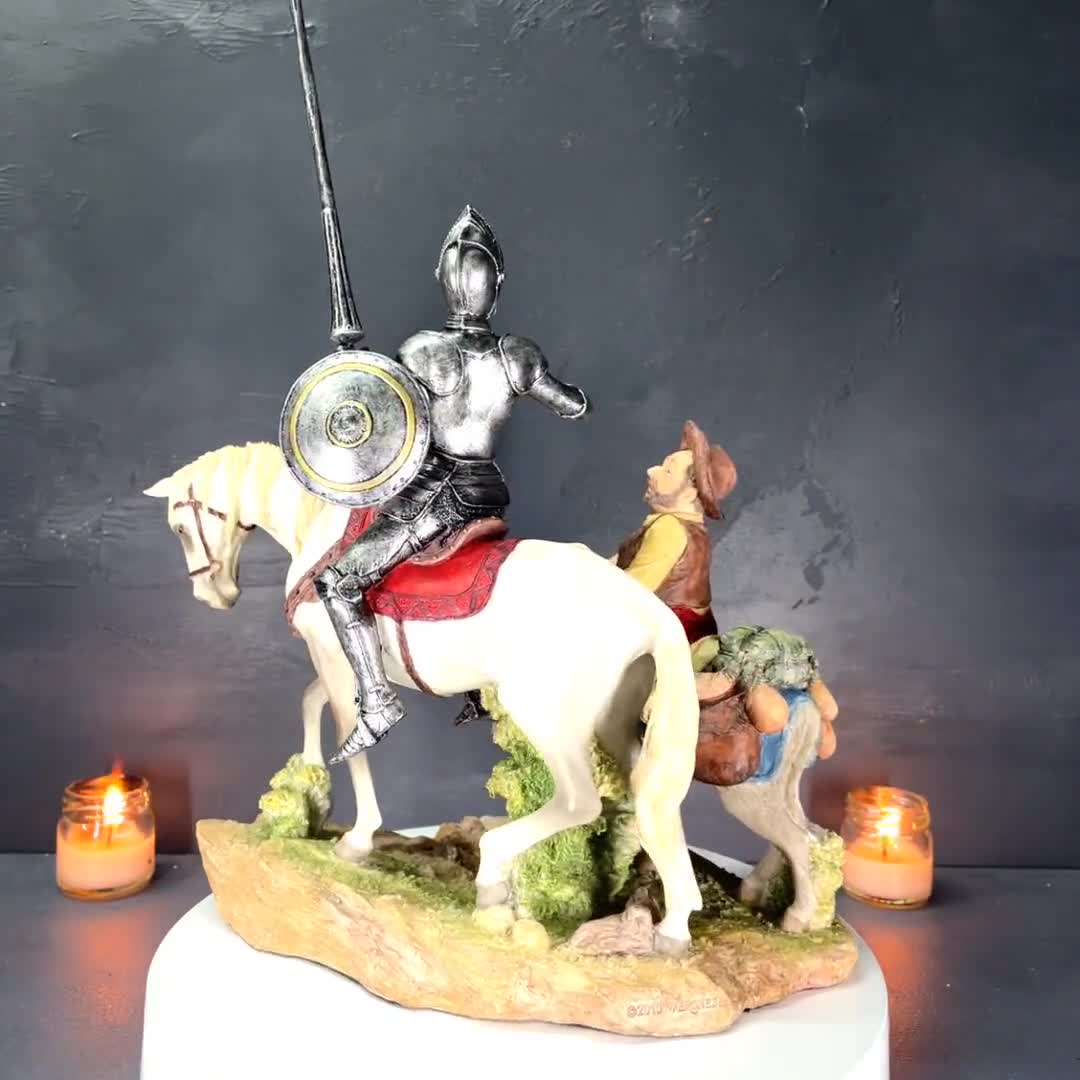 ドン・キホーテとサンチョ・パンサのフィギュア：コールドキャスト樹脂