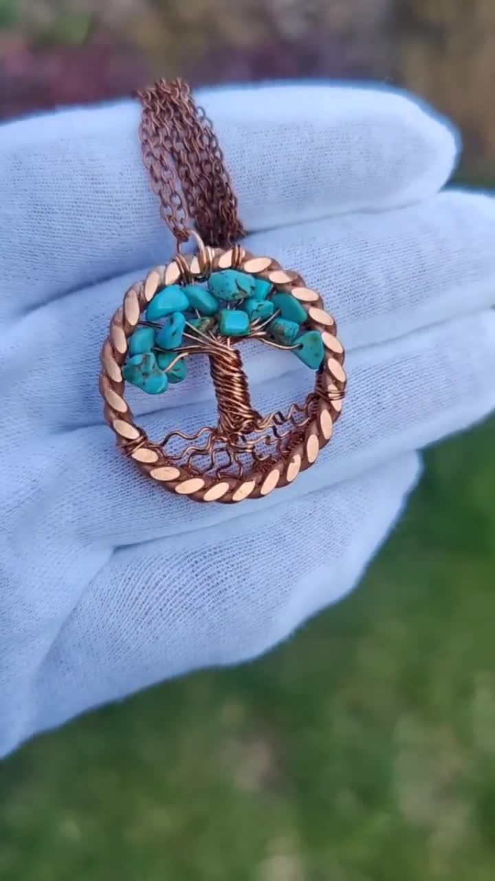 Collana Con Pietra Di Luna Turchese Donna – Albero Della Vita, Garofano O Farfalla In Argento 925, Regalo Per Festa Della Mamma