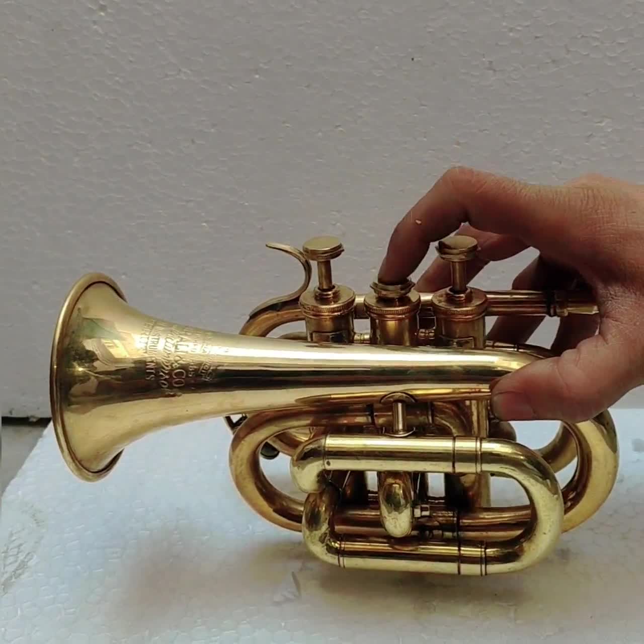 Brass Antique Finish Vintage Trumpet Bb Pocket Trumpet 3 Valve Mouthpiece  Gift
