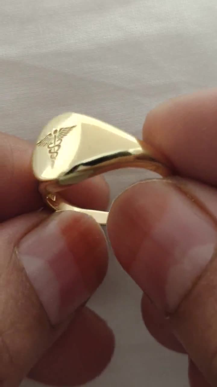 Caduceus Ring Medical Symbol Ring Sterling Silver