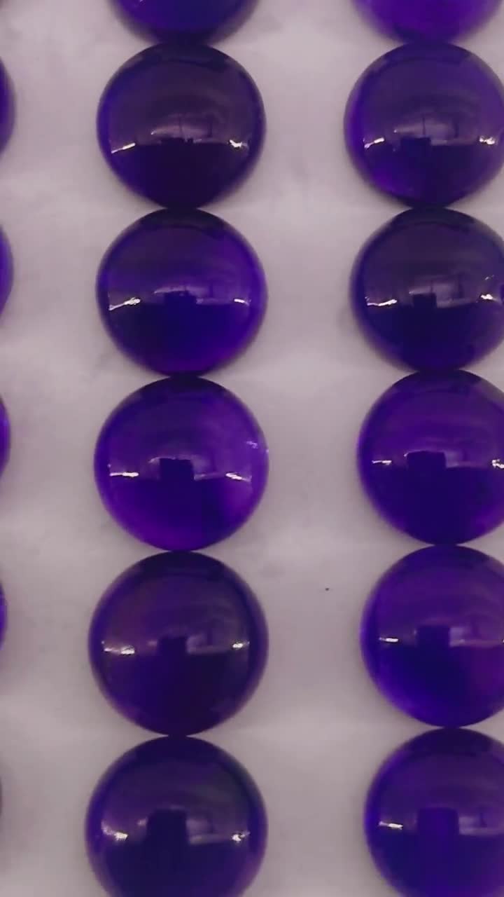 アメジスト カボション ロット – 9 x 9 mm 研磨済みラウンド宝石