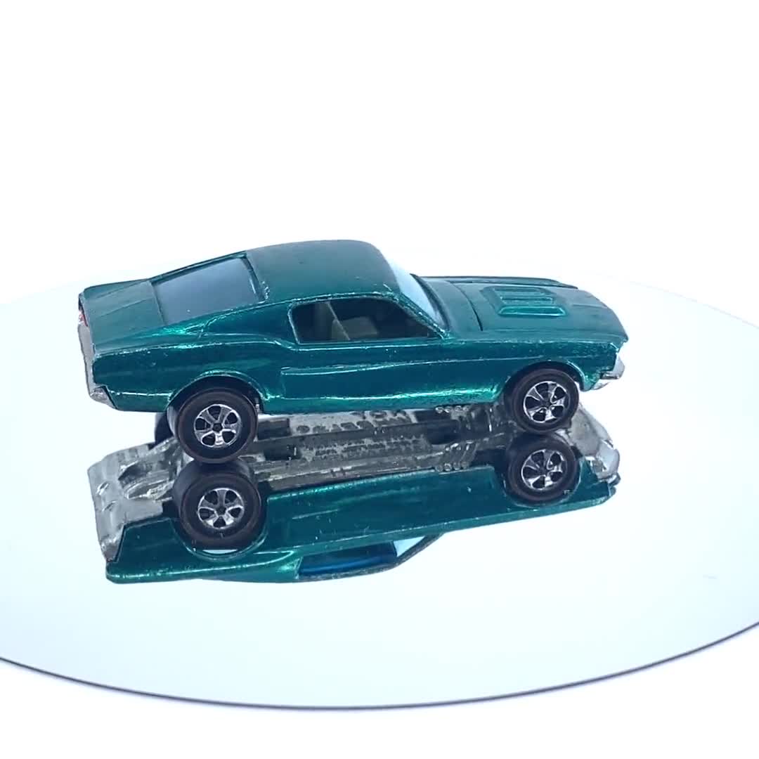 Vintage 1968 Hot Wheels Redline Custom Mustang - Aqua Toy