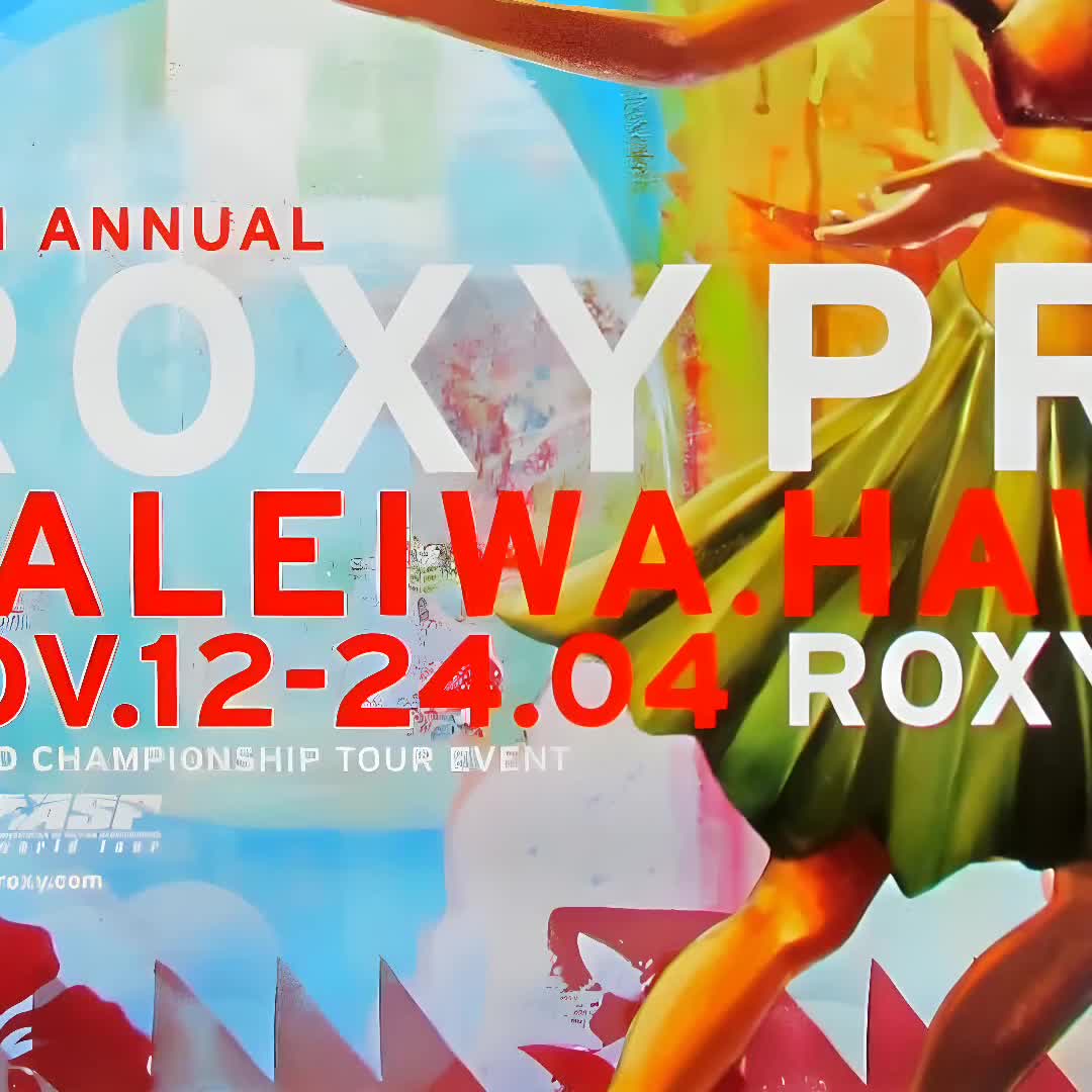 2004 Roxy Haleiwa Hawaii Surfing Competition Print, Surfing Poster