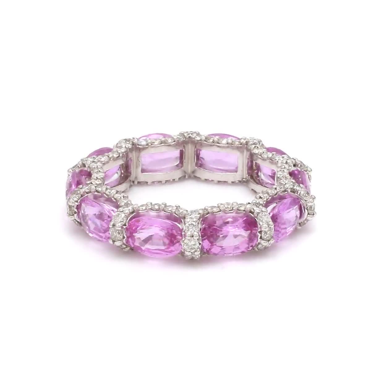 Pink Sapphire Oval Eternity Bands